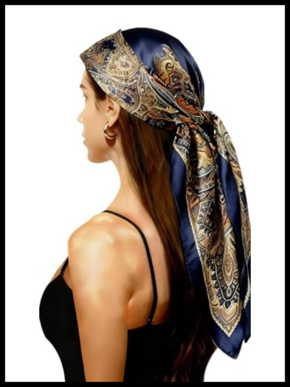Silk-Like Polyester Square Headscarf 35x35 Breathable Fashion Bandana